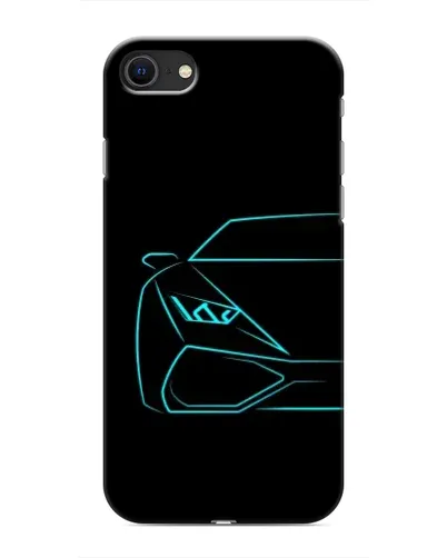 Чохол для iPhone 8 з картинкою «Блакитний силует Lamborghini»