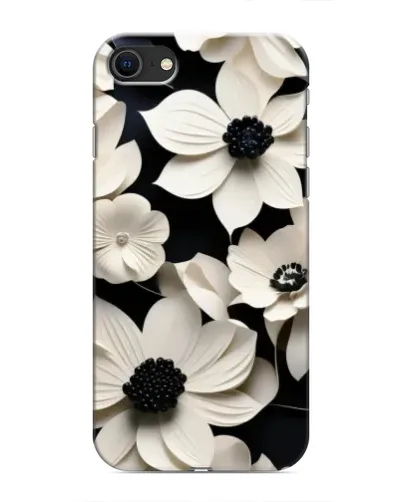 Чохол для iPhone 8 з картинкою «Об'ємні білі квіти»