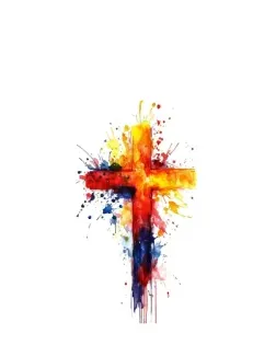Чехол для Apple с картинкой «Акварельный крест»