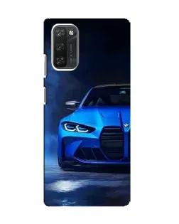 Чехол для Blackview A100 с картинкой «Голубая BMW M4»