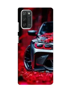 Чехол для Blackview A100 с картинкой «Спортивная BMW и цветы»