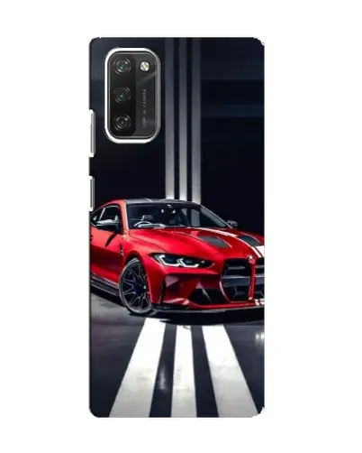 Чехол для Blackview A100 с картинкой «Красная BMW на дороге»