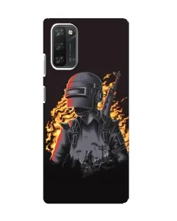 Чехол для Blackview A100 с картинкой «PUBG — огненный силуэт»