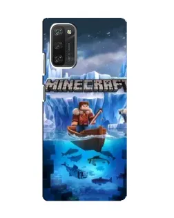 Чехол для Blackview A100 с картинкой «Minecraft ледяной мир»