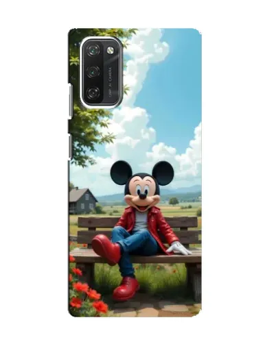 Чехол для Blackview A100 с картинкой «Микки на скамейке»