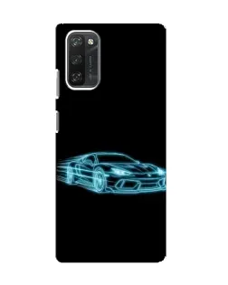 Чехол для Blackview A100 с картинкой «Неоновый контур Lamborghini»
