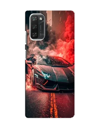 Чехол для Blackview A100 с картинкой «Lamborghini красный дым»