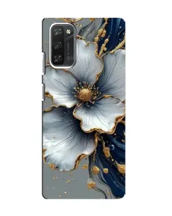 Чехол для Blackview A100 с картинкой «Белый цветок и золотой флюид»