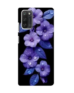 Чохол для Blackview A100 з картинкою «Фіолетові квіти з росою»