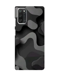 Чехол для Blackview A100 с картинкой «Темный абстрактный камуфляж»