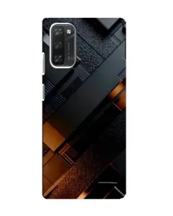Чехол для Blackview A100 с картинкой «Черные геометрические блоки»