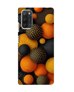Чехол для Blackview A100 с картинкой «Объемные оранжевые сферы»