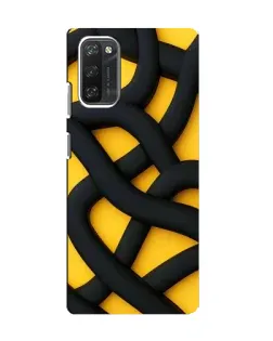 Чехол для Blackview A100 с картинкой «Черное желтое переплетение»