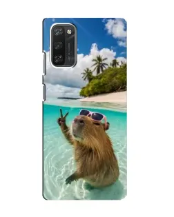 Чехол для Blackview A100 с картинкой «Капибара на море»