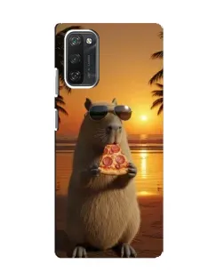 Чехол для Blackview A100 с картинкой «Капибара с пиццей»
