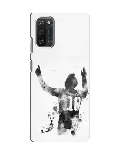 Чохол для Blackview A100 з картинкою «Чорно-білий силует Мессі»