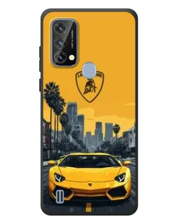 Чохол для Blackview A50 з картинкою «Жовтий Lamborghini місто»