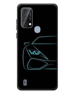 Чохол для Blackview A50 з картинкою «Блакитний силует Lamborghini»