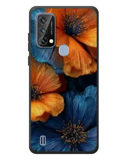 Чохол для Blackview A50 з картинкою «Яскрава синьо-помаранчева флора»