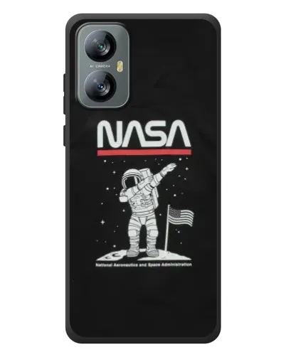 Чехол для Blackview A52 Pro с картинкой «NASA — шагаем по Луне»