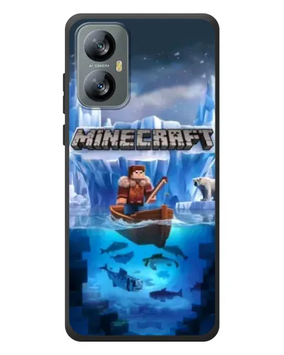 Чехол для Blackview A52 Pro с картинкой «Minecraft ледяной мир»