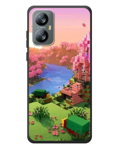 Чехол для Blackview A52 Pro с картинкой «Розовое дерево Minecraft»