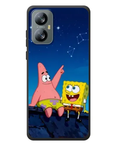 Чехол для Blackview A52 Pro с картинкой «Губка Боб и Патрик ночью»