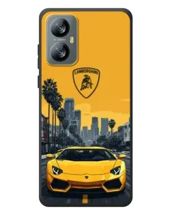 Чехол для Blackview A52 Pro с картинкой «Желтый Lamborghini город»