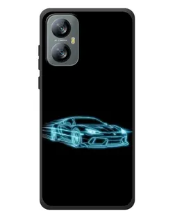 Чехол для Blackview A52 Pro с картинкой «Неоновый контур Lamborghini»