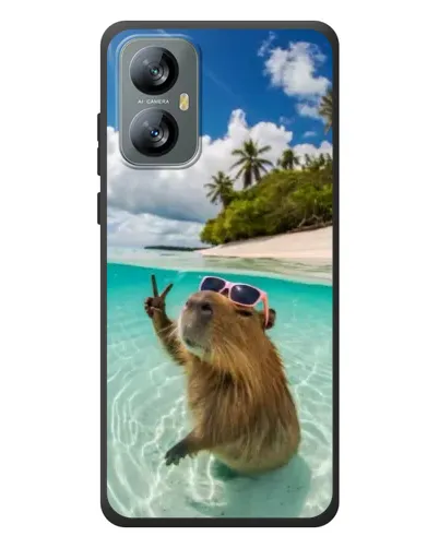 Чехол для Blackview A52 Pro с картинкой «Капибара на море»