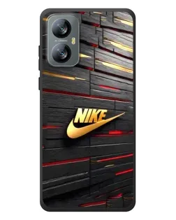 Чехол для Blackview A52 с картинкой «Золотой Nike на металле»