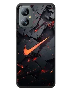 Чехол для Blackview A52 с картинкой «Nike — эффект разломов»
