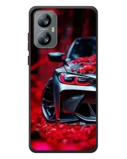 Чохол для Blackview A52 з картинкою «Спортивна BMW та квіти»