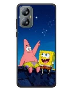Чехол для Blackview A52 с картинкой «Губка Боб и Патрик ночью»