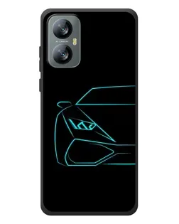 Чохол для Blackview A52 з картинкою «Блакитний силует Lamborghini»