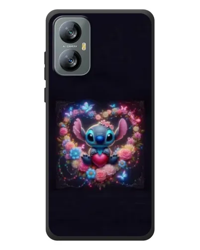 Чехол для Blackview A52 с картинкой «Stitch в цветах»