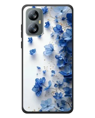 Чехол для Blackview A52 с картинкой «Голубой цветочный каскад»