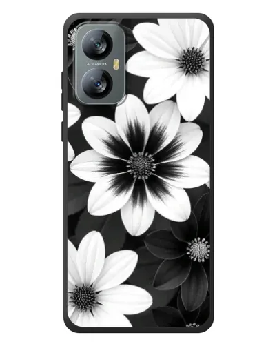 Чехол для Blackview A52 с картинкой «Монохромные астры»
