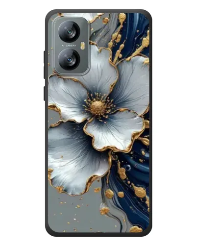 Чехол для Blackview A52 с картинкой «Белый цветок и золотой флюид» Чехол для Blackview A52 с картинкой «Белый цветок и золотой флюид»