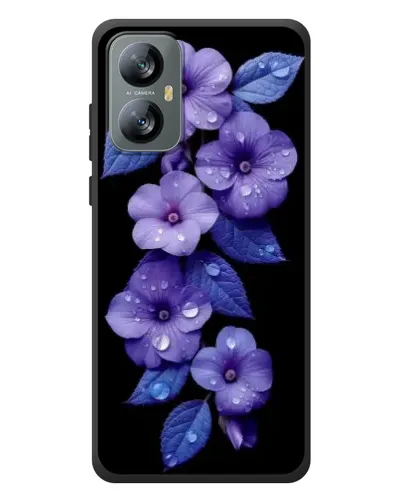 Чехол для Blackview A52 с картинкой «Фиолетовые цветы с росою»
