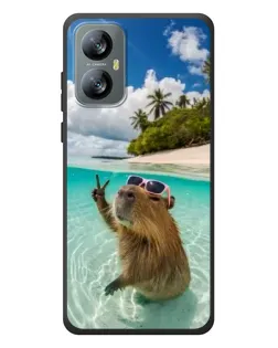 Чехол для Blackview A52 с картинкой «Капибара на море»