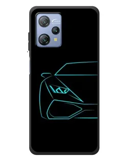 Чехол для Blackview A53 Pro с картинкой «Голубой силуэт Lamborghini»