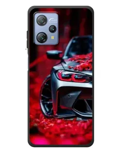 Чохол для Blackview A53 з картинкою «Спортивна BMW та квіти»