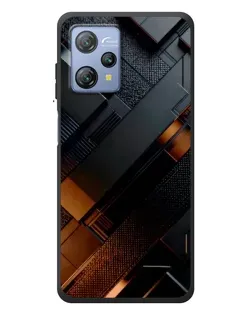 Чехол для Blackview A53 с картинкой «Черные геометрические блоки»