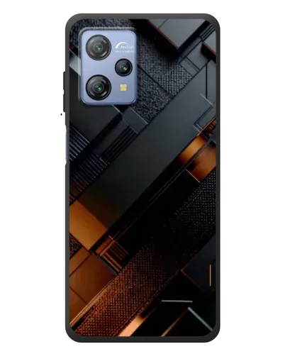 Чехол для Blackview A53 с картинкой «Черные геометрические блоки»