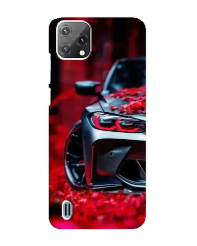 Чехол для Blackview A55 с картинкой «Спортивная BMW и цветы»