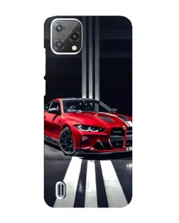 Чехол для Blackview A55 с картинкой «Красная BMW на дороге»