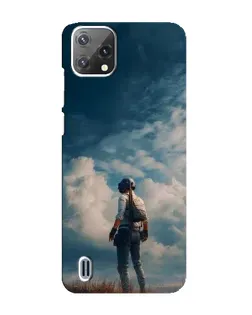 Чохол для Blackview A55 з картинкою «Герой PUBG на скелі»
