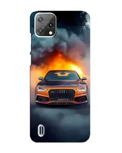 Чохол для Blackview A55 з картинкою «Audi у вогняному диму»
