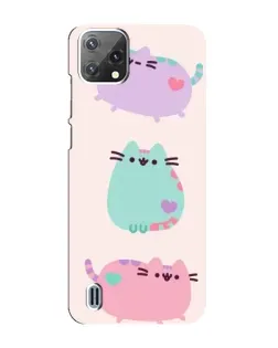 Чохол для Blackview A55 з картинкою «Pusheen тріо»